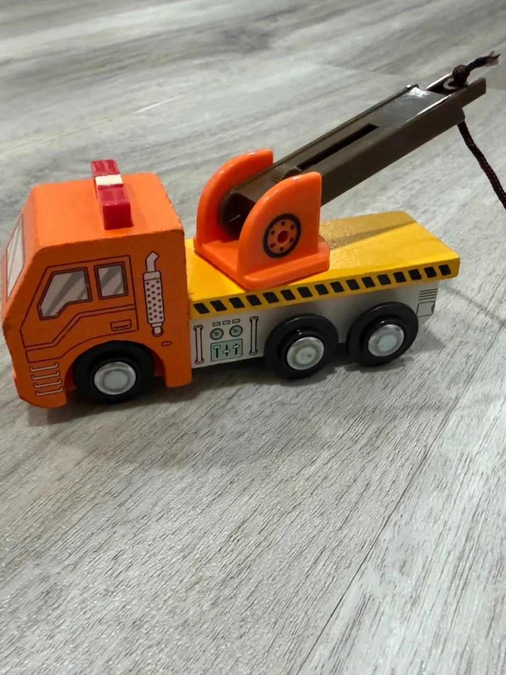 Battat Wood & Wheels Wooden Tow Crane Trucks Lot of 2